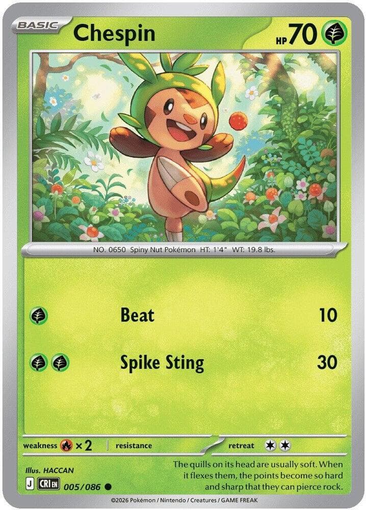 Chespin 005 Reverse holo