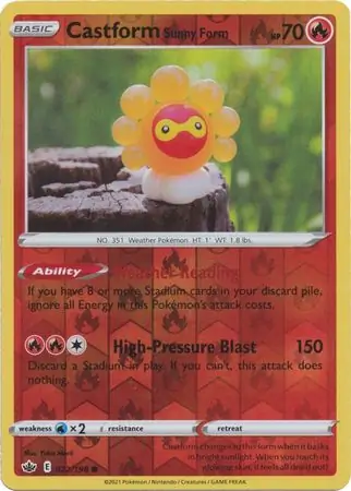 Castform Sunny Form Reverse Holo 022