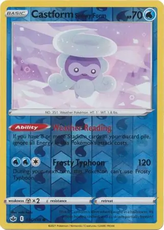 Castform Snowy Form Reverse Holo 034 Normal