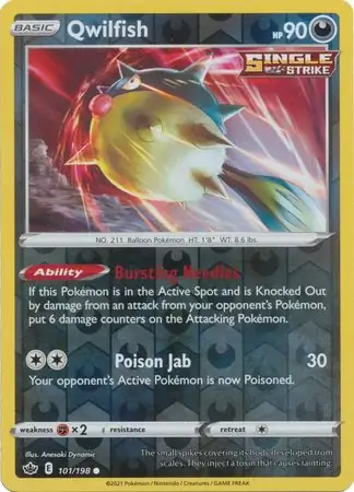 Qwilfish Reverse Holo 101 Normal