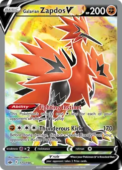 Galarian Zapdos V Full Art 173 Normal