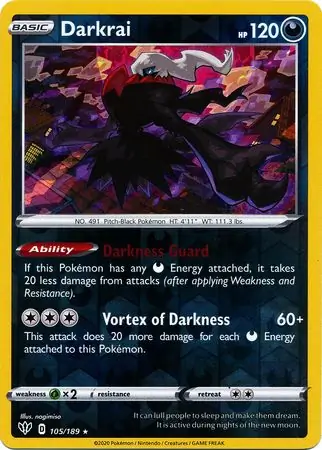 Darkrai Reverse Holo 105 Normal