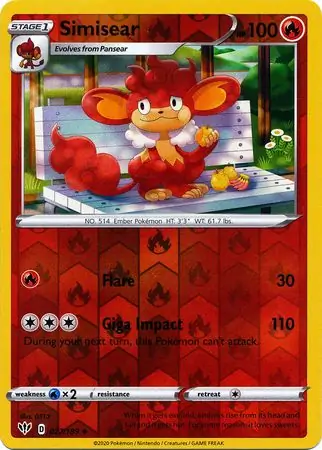 Simisear Reverse Holo 027 Normal