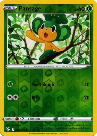 Pansage Reverse Holo 006 Normal
