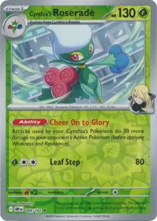 Cynthia's Roserade Reverse Holo 008 Normal