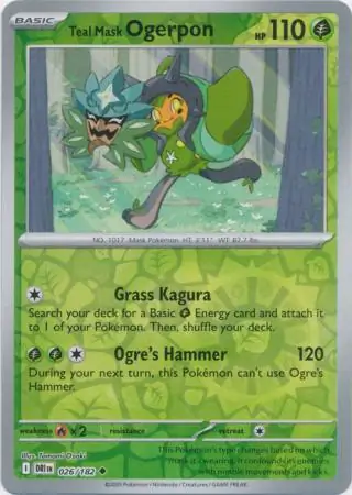 Teal Mask Ogerpon Reverse Holo 026