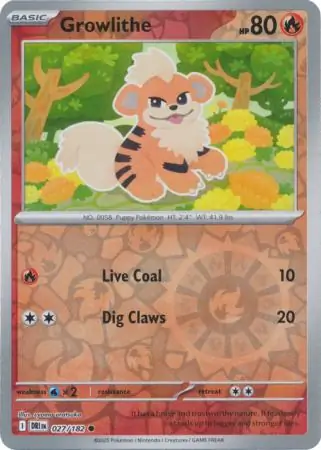 Growlithe Reverse Holo 027 Normal