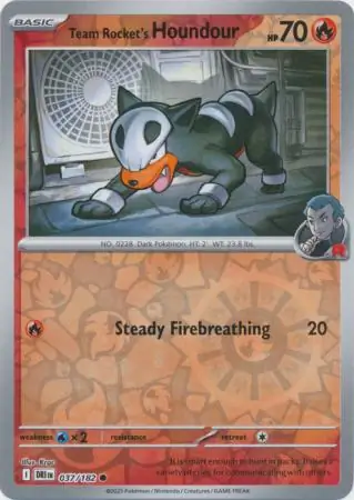 Team Rocket's Houndour Reverse Holo 037 Normal