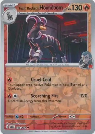 Team Rocket's Houndoom Reverse Holo 038 Normal