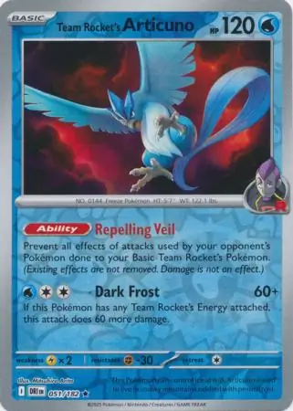 Team Rocket's Articuno Reverse Holo 051 Normal