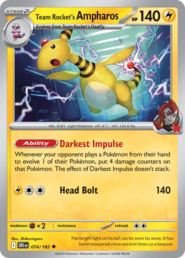 Team Rocket's Ampharos 074 Normal