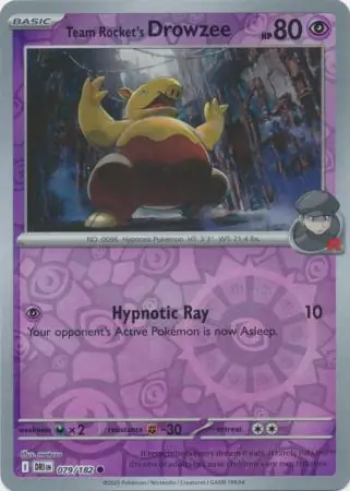 Team Rocket's Drowzee Reverse Holo 079 Normal