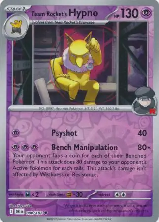 Team Rocket's Hypno Reverse Holo 080 Normal