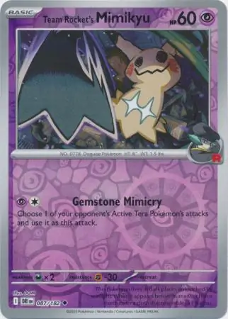 Team Rocket's Mimikyu Reverse Holo 087 Normal