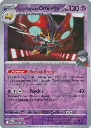 Team Rocket's Orbeetle Reverse Holo 089 Normal