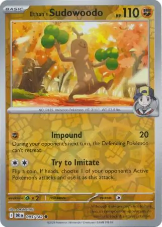 Ethan's Sudowoodo Reverse Holo 093 Normal