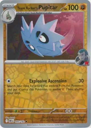 Team Rocket's Pupitar Reverse Holo 095 Normal
