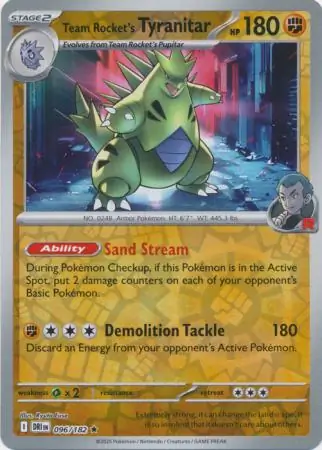 Team Rocket's Tyranitar Reverse Holo 096 Normal
