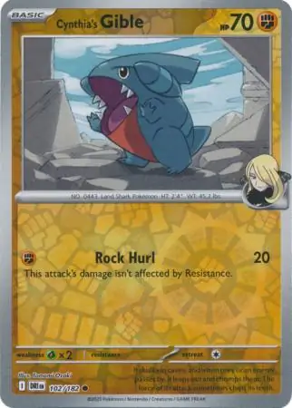 Cynthia's Gible Reverse Holo 102 Normal