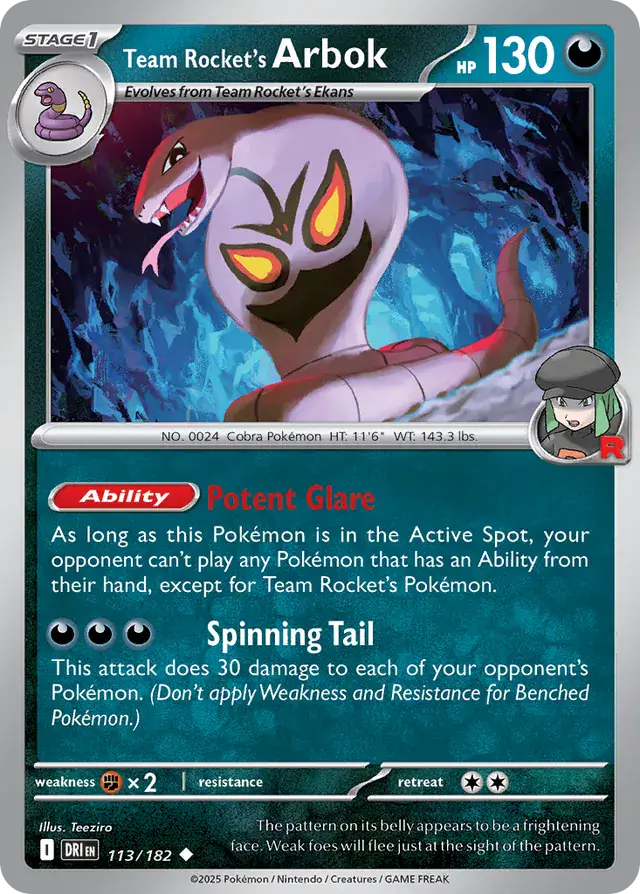 Team Rocket's Arbok 113 Normal