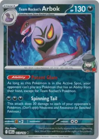 Team Rocket's Arbok Reverse Holo 113 Normal