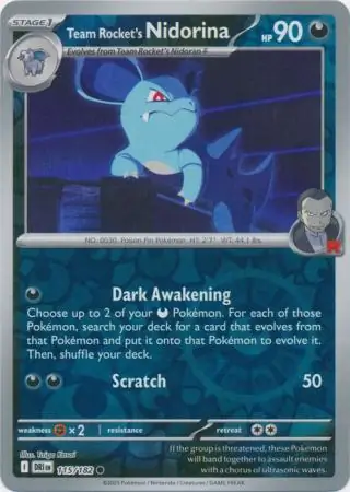 Team Rocket's Nidorina Reverse Holo 115 Normal