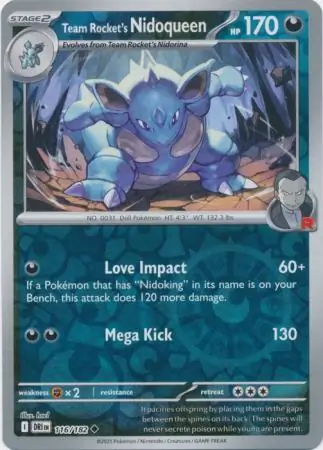 Team Rocket's Nidoqueen Reverse Holo 116 Normal