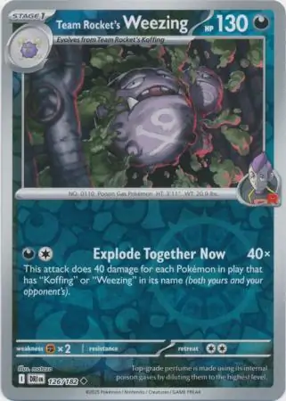 Team Rocket's Weezing Reverse Holo 126 Normal
