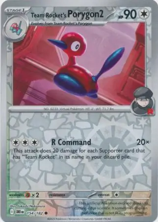 Team Rocket's Porygon2 Reverse Holo 154 Normal