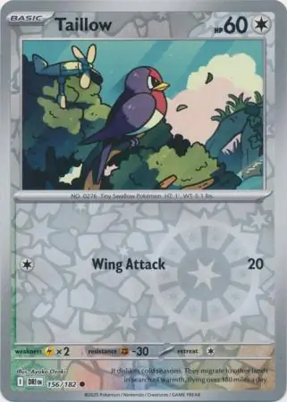 Taillow Reverse Holo 156 Normal