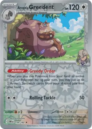 Arven's Greedent Reverse Holo 159 Normal