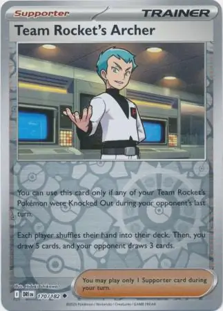 Team Rocket's Archer Reverse Holo 170 Normal