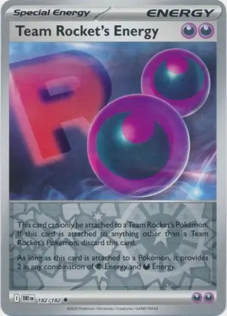 Team Rocket's Energy Reverse Holo 182 Normal