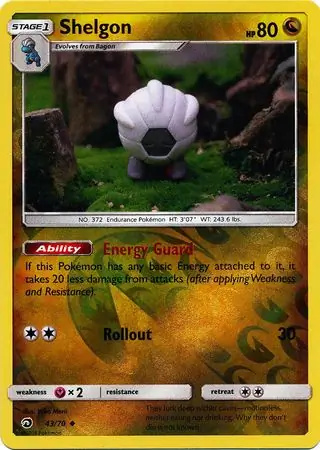 Shelgon Reverse Holo 43 Normal
