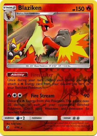 Blaziken Reverse Holo 6 Normal