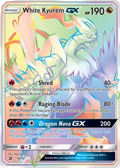 White Kyurem GX Secret 74 Normal