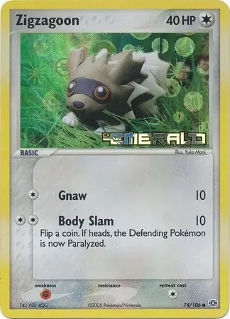 Zigzagoon Reverse Holo 74 Normal