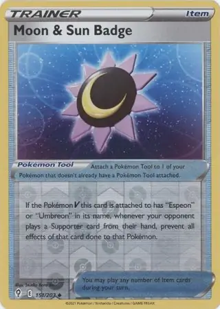Moon & Sun Badge Reverse Holo 151 Normal