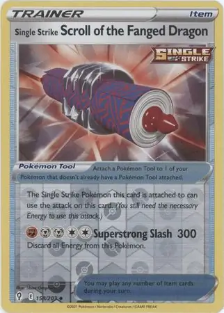 Single Strike Scroll of the Fanged Dragon Reverse Holo 158