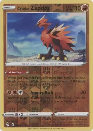 Galarian Zapdos Reverse Holo 082 Normal