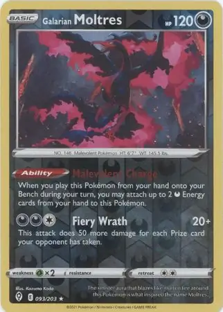 Galarian Moltres Reverse Holo 093 Normal