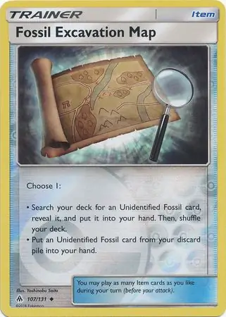 Fossil Excavation Map Reverse Holo 107