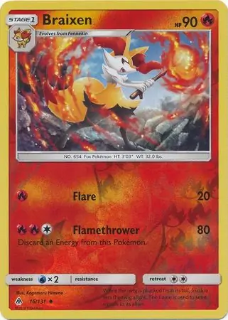 Braixen Reverse Holo 16 Normal