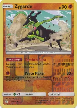 Zygarde Reverse Holo 71 Normal