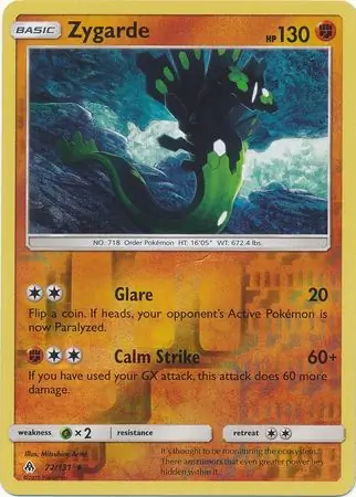 Zygarde Reverse Holo 72 Normal