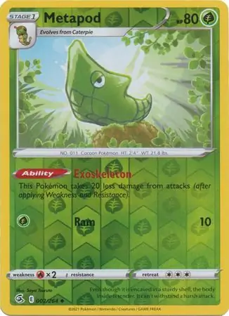 Metapod Reverse Holo 002 Normal
