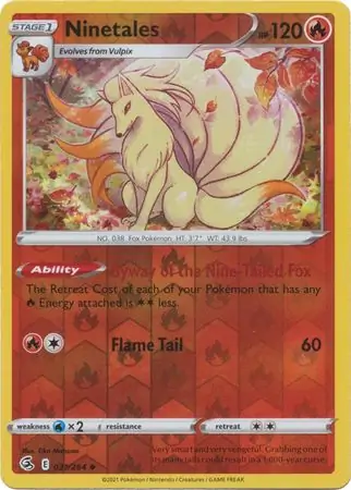 Ninetales Reverse Holo 031 Normal