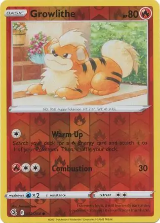 Growlithe Reverse Holo 032 Normal