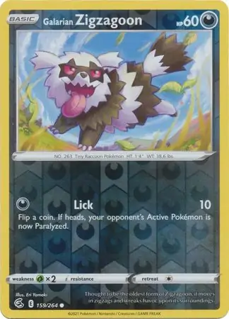 Galarian Zigzagoon Reverse Holo 159 Normal