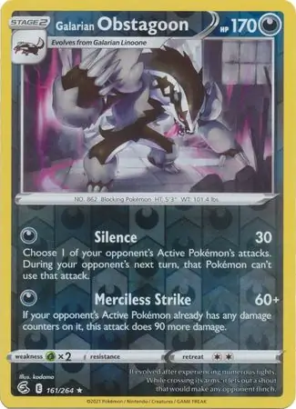 Galarian Obstagoon Reverse Holo 161 Normal